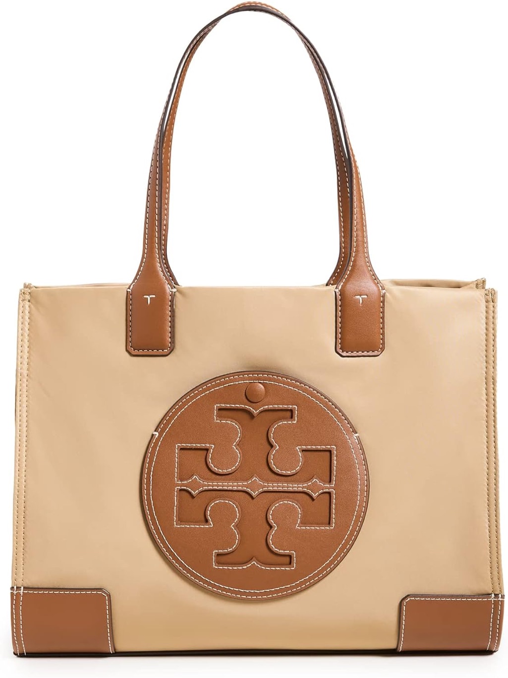 Tory Burch Beige And Tan Ella Tote Bag